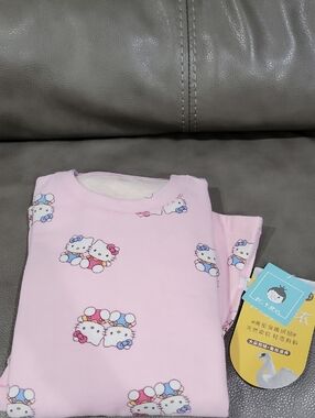 Pink Kids Hello Kitty Style Long Sleeve Pajamas